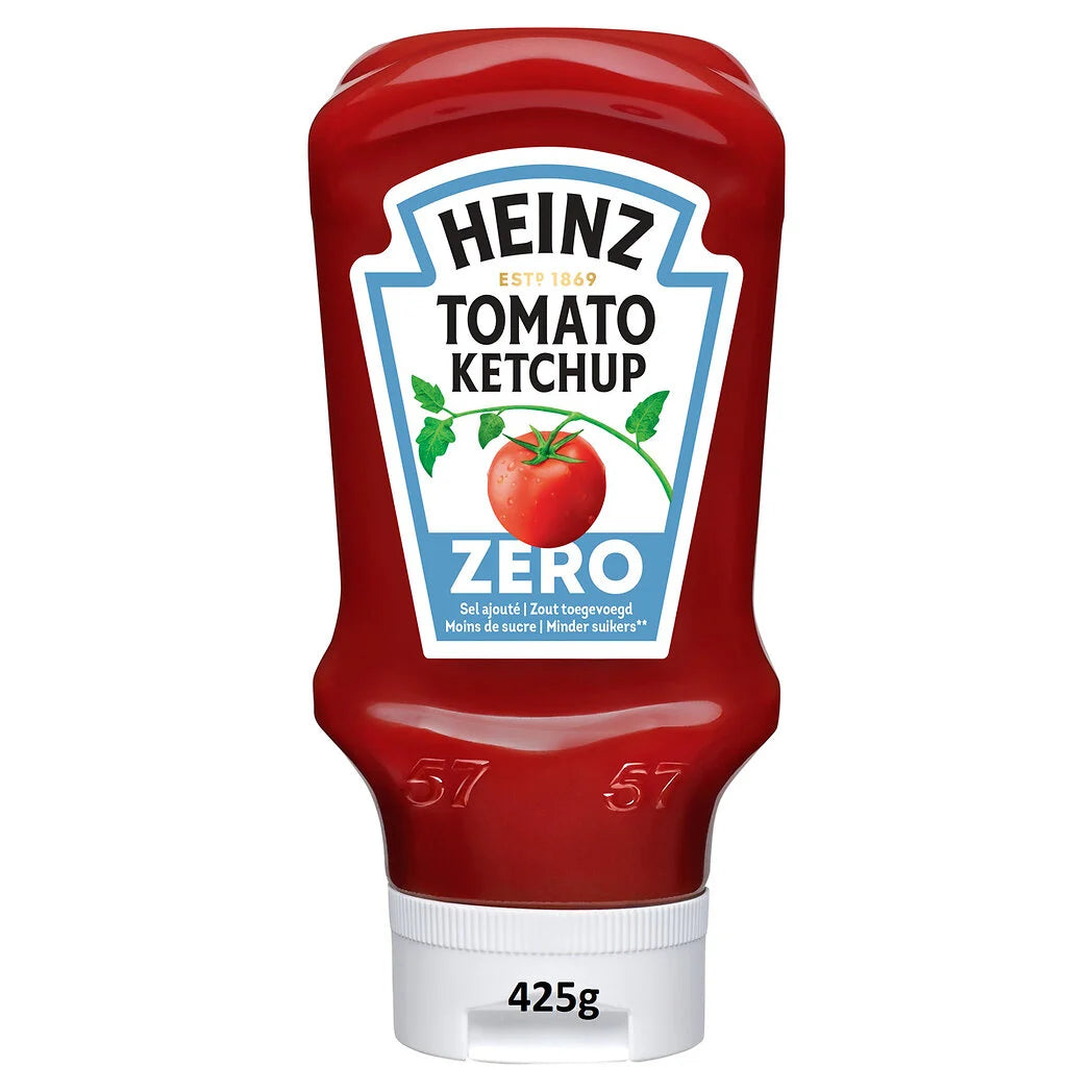Ketchup HEINZ sem adição de açúcares e sal 425g