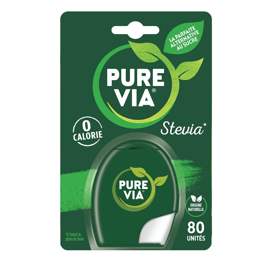 PURE VIA Stevia-Based Sweetener – 80 Units – 6.8g