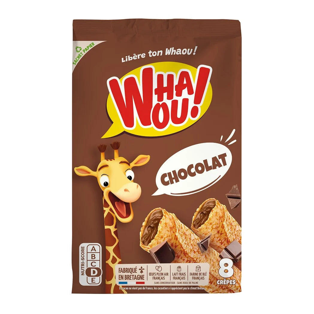 WHAOU ! Crêpes fourrées au chocolat 256 g (8 crêpes)*