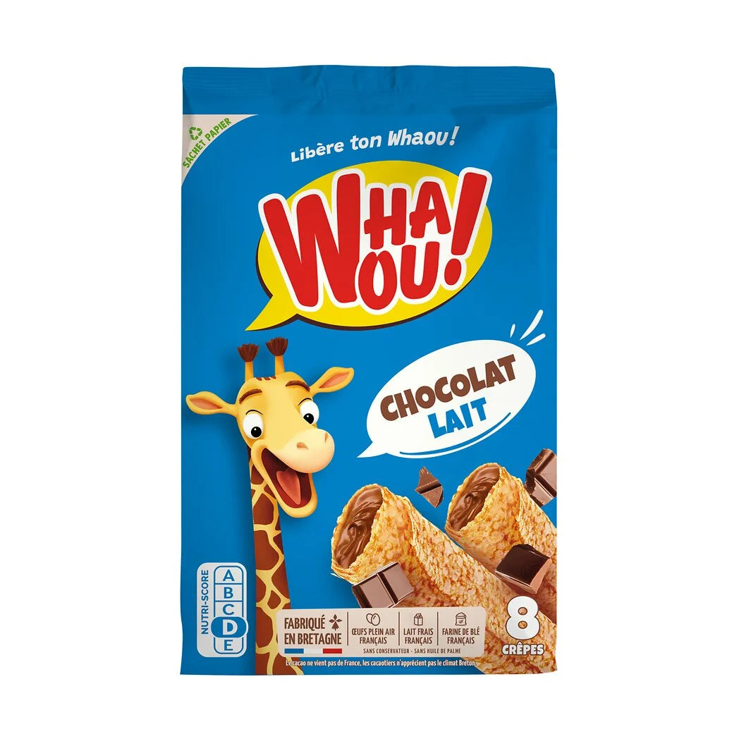 ¡WHAOU! Crepes de chocolate con leche x8 - 265g