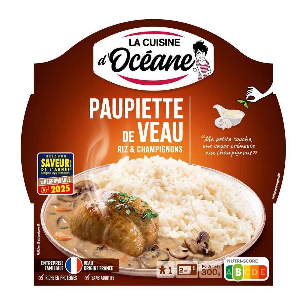 LA CUISINE D'OCEANE Veal Paupiette with Mushrooms and Rice 300g