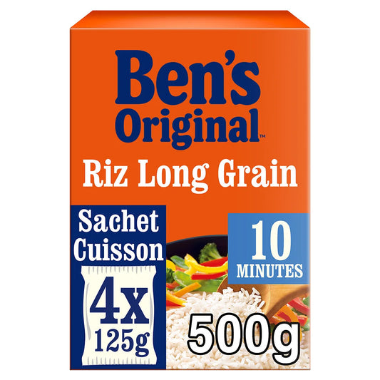BEN'S ORIGINAL Long-Grain Rice in Pouches, 10 Min 4x125g