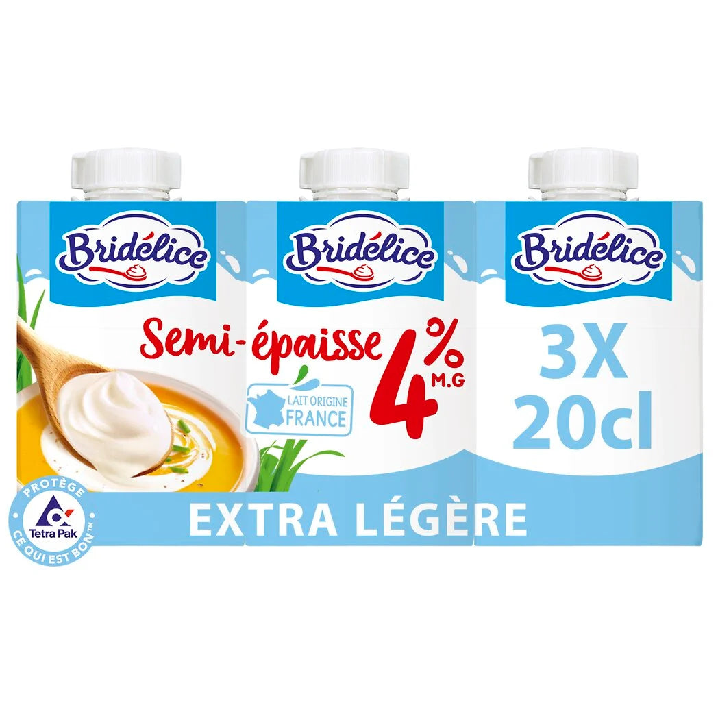 BRIDELICE Spécialité laitière extra légère 4%MG 3x200ml