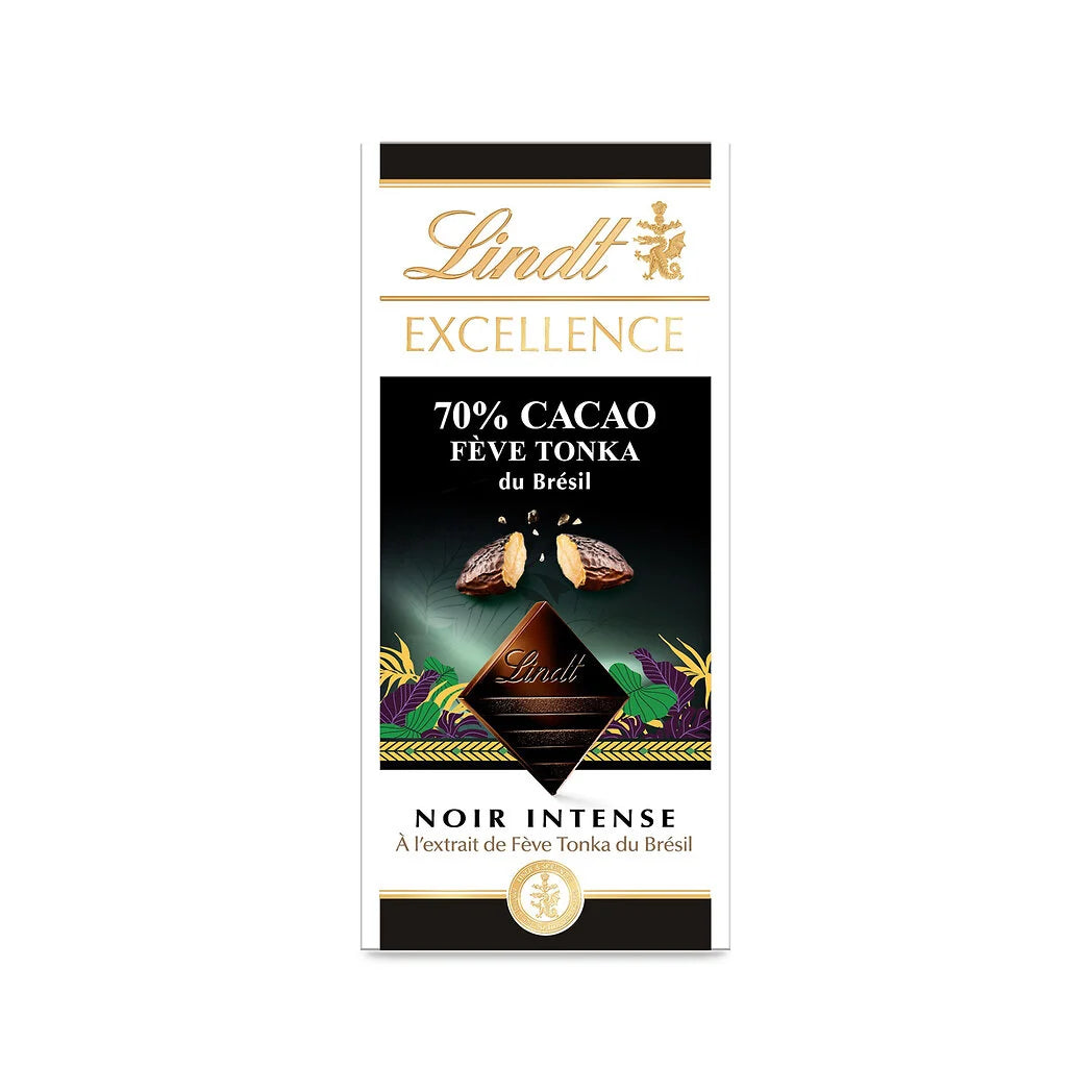 LINDT Excellence - 70% Dark Chocolate with Brazilian Tonka Bean Extract 100g