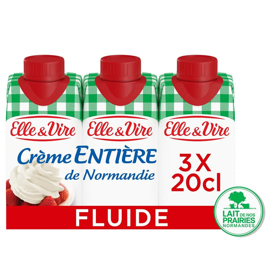 Elle & Vire cream UHT entière fluide 30% MG 3x20cl
