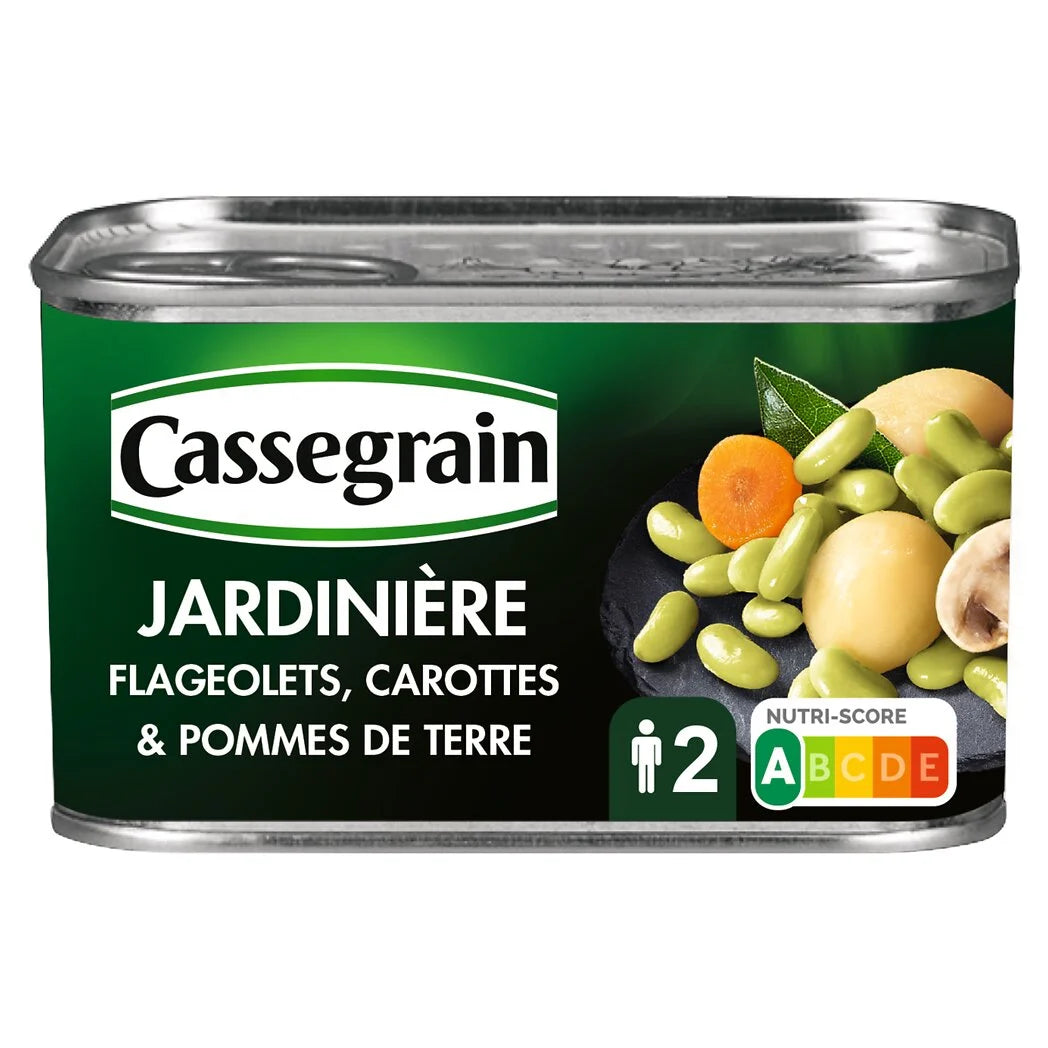 Jardinière de legumes CASSEGRAIN com flageolets, cenouras e batatas 265g