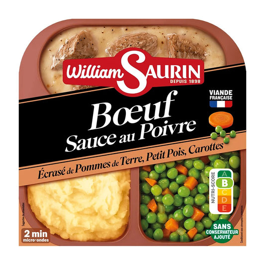 WILLIAM SAURIN beef sauce with pepper mashed potatoes peas and carrots 320g