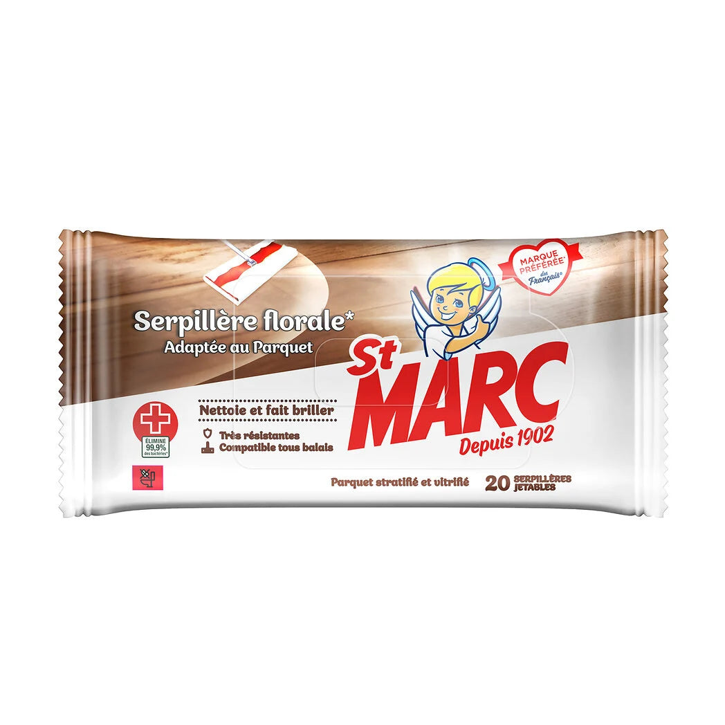 ST MARC Floral Antibacterial Parquet Floor Wipes (20 Pack – 406g)