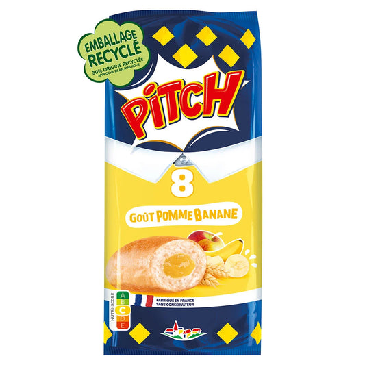Brioches rellenas de manzana y plátano PITCH x8 - 300g