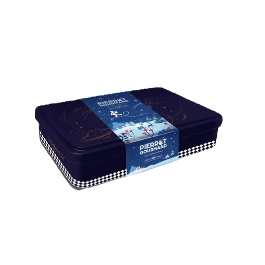 PIERROT GOURMAND Boite Métal 20 sucettes fer de lance Fruits et Caramel - Noël 2026