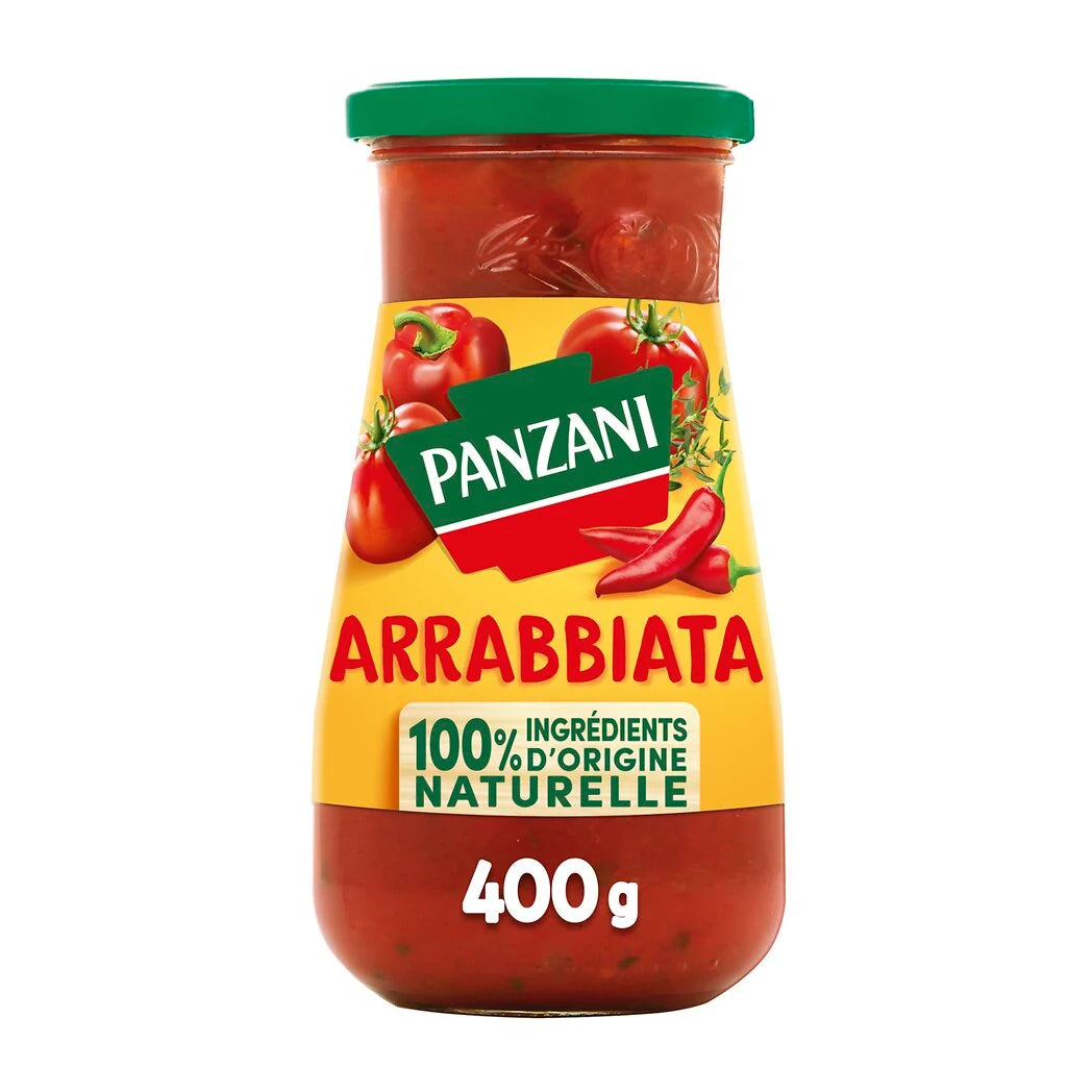 Salsa de tomate PANZANI Arrabiata con pimientos y chile 400g