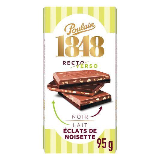 POULAIN Dark & Milk Chocolate with Hazelnut Pieces 95g
