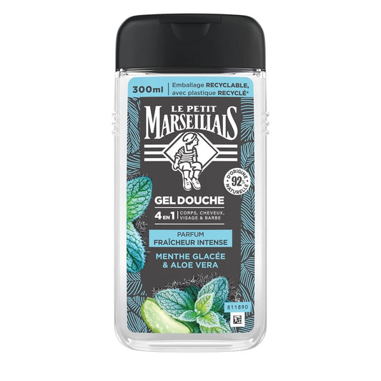 LE PETIT MARSEILLAIS Gel douche homme menthe givrée et aloe vera 30cl