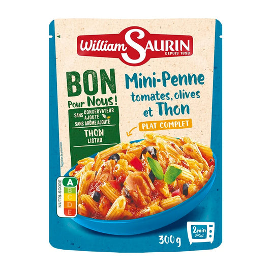 WILLIAM SAURIN Mini penne with tomatoes, olives and tuna 300g