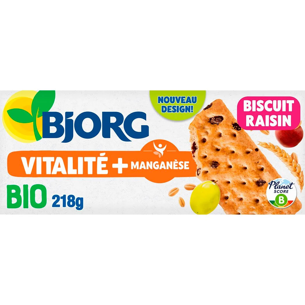 Galletas de cereales y pasas BJORG Bio 218g