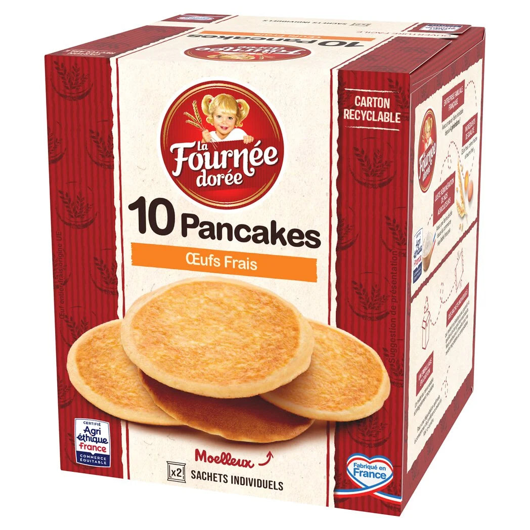 LA FOURNEE DOREE Pancakes crème fraiche et oeufs frais x10 - 350g*