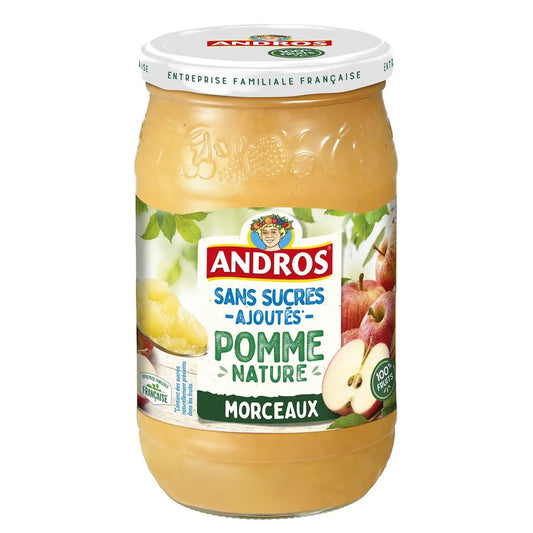 ANDROS plain apple dessert with pieces, no added sugar 695g