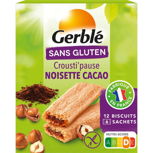 Galletas GERBLE Crousti' Pause Avellana Cacao Sin Gluten 125g