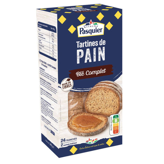 Pan Tostado Integral PASQUIER x24 Rebanadas (240g)
