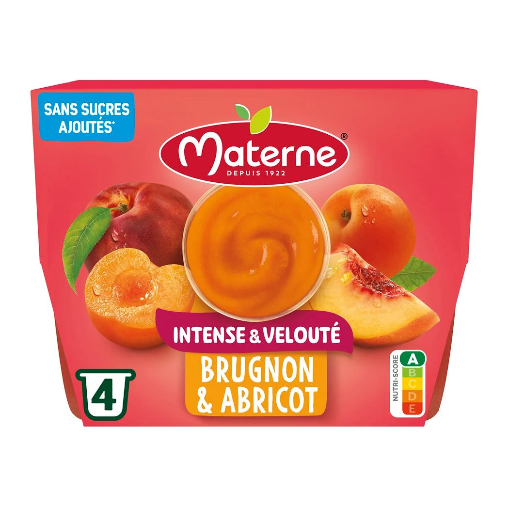 MATERNE Nectarine Apricot Puree - Intense & Velvety 4x97g
