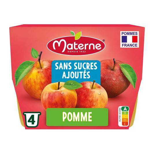 MATERNE No Added Sugars Apple Puree 4x100g
