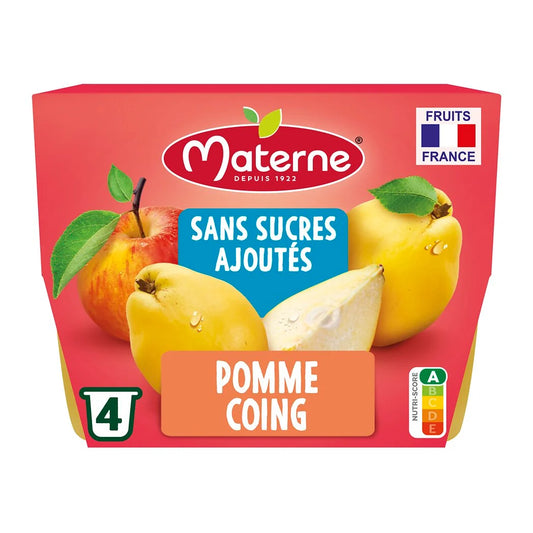 MATERNE No Added Sugars Apple Quince Puree 4x100g