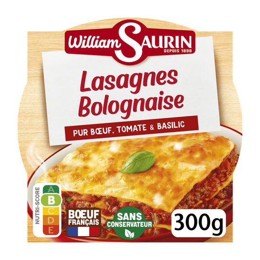 WILLIAM SAURIN All-Beef Bolognese Lasagna with Tomato and Basil 300g
