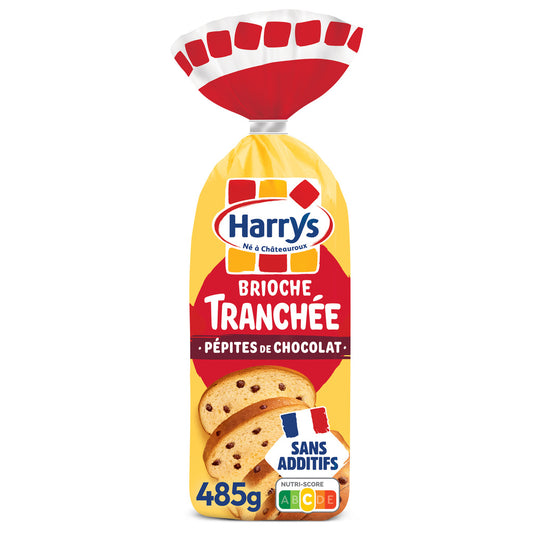 HARRYS sliced brioche chocolate chips additive-free 485g*