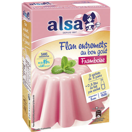 ALSA Zubereitung für Flammerie Entremets mit Himbeergeschmack 3x50g