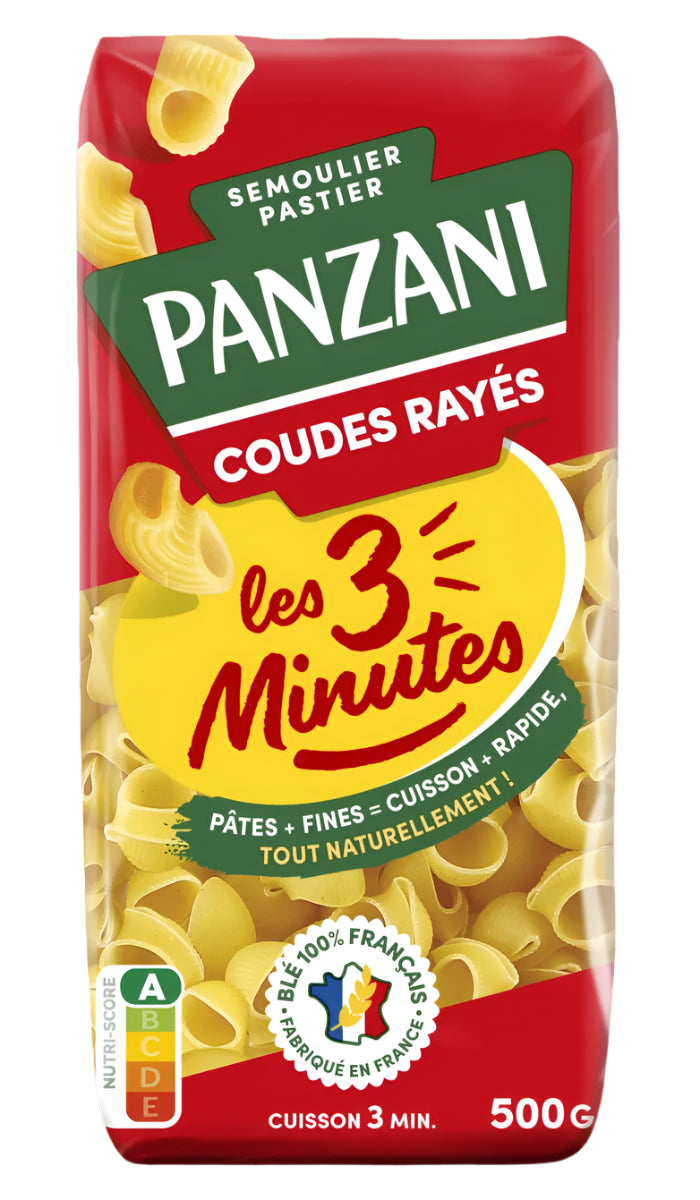 PANZANI Codos Rallados – Cocción Rápida 3 Minutos – 500g