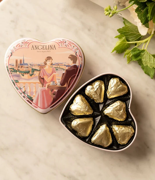 ANGELINA Heart-Shaped Box of Praline Chocolates 78g