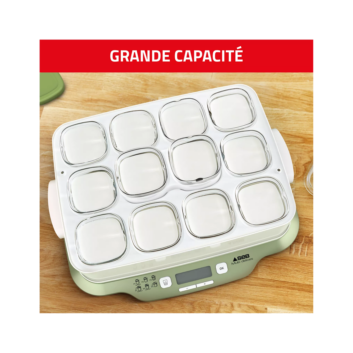 SEB Yogurt and Cheese Maker MultiDelices Express & Plant-Based French/EU Plug, 450W