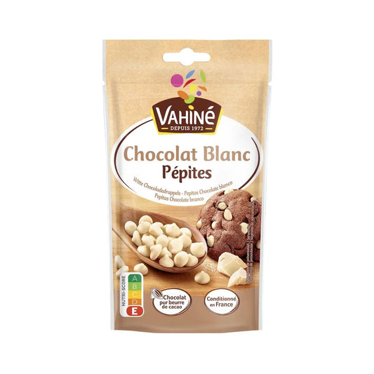 Gotas de Chocolate Branco VAHINE 100g – Para Cookies e Confeitaria