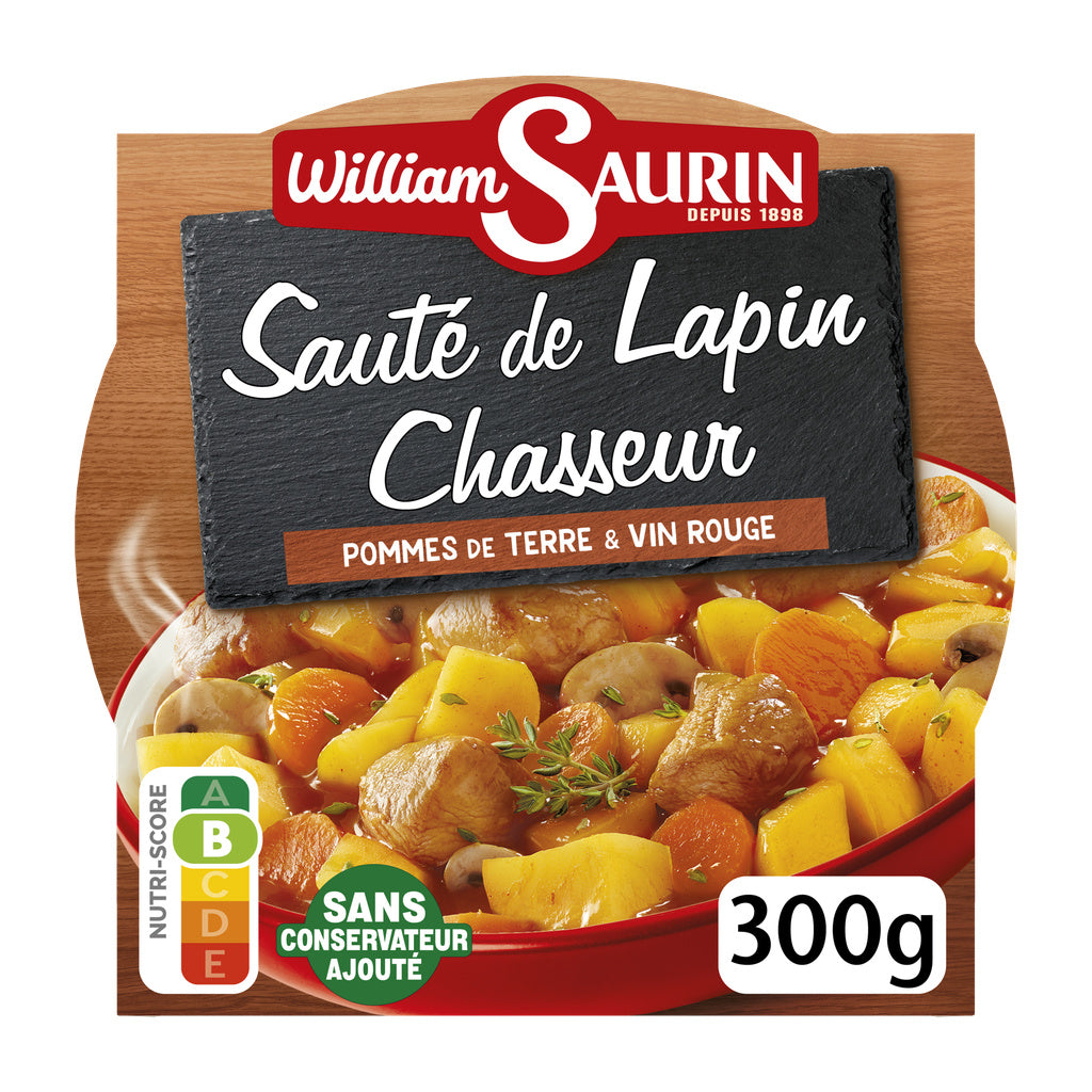 WILLIAM SAURIN Hunter-Style Rabbit with Potatoes in White Wine Sauce – Microwaveable 300g
