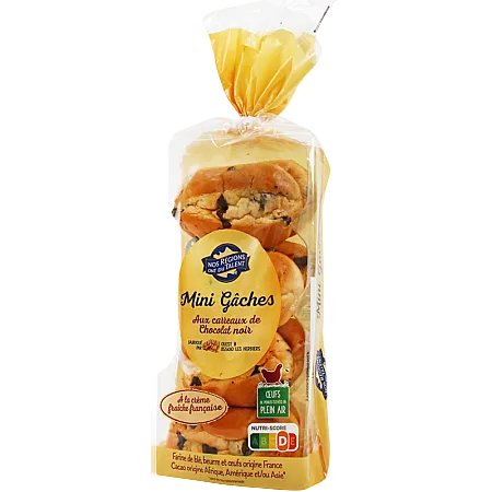 Mini Gâches Briochettes com Gotas de Chocolate Meio Amargo NOS RÉGIONS ONT DU TALENT x8 – 360g