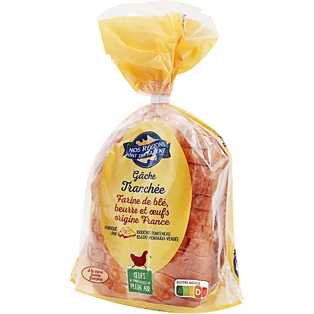 NOS RÉGIONS ONT DU TALENT Ovale Sliced Gâche Butter 450g*