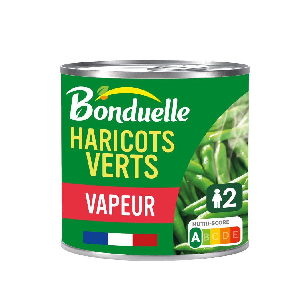 BONDUELLE Haricots verts extra-fins cuits à la vapeur 220g