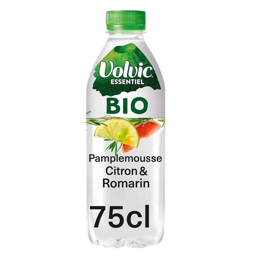 VOLVIC Eau aromatisée bio citron pamplemousse romarin 75 cl