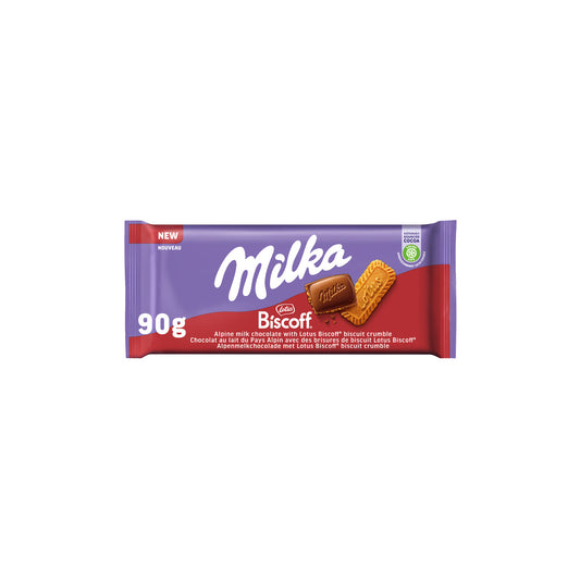 MILKA milk chocolate bar and biscuit Biscoff 90g
