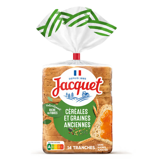 JACQUET bread grandes tranches cereal & seeds x14 - 500g*