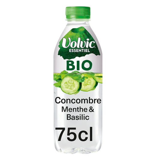 VOLVIC Eau aromatisée bio concombre menthe basilic 75 cl