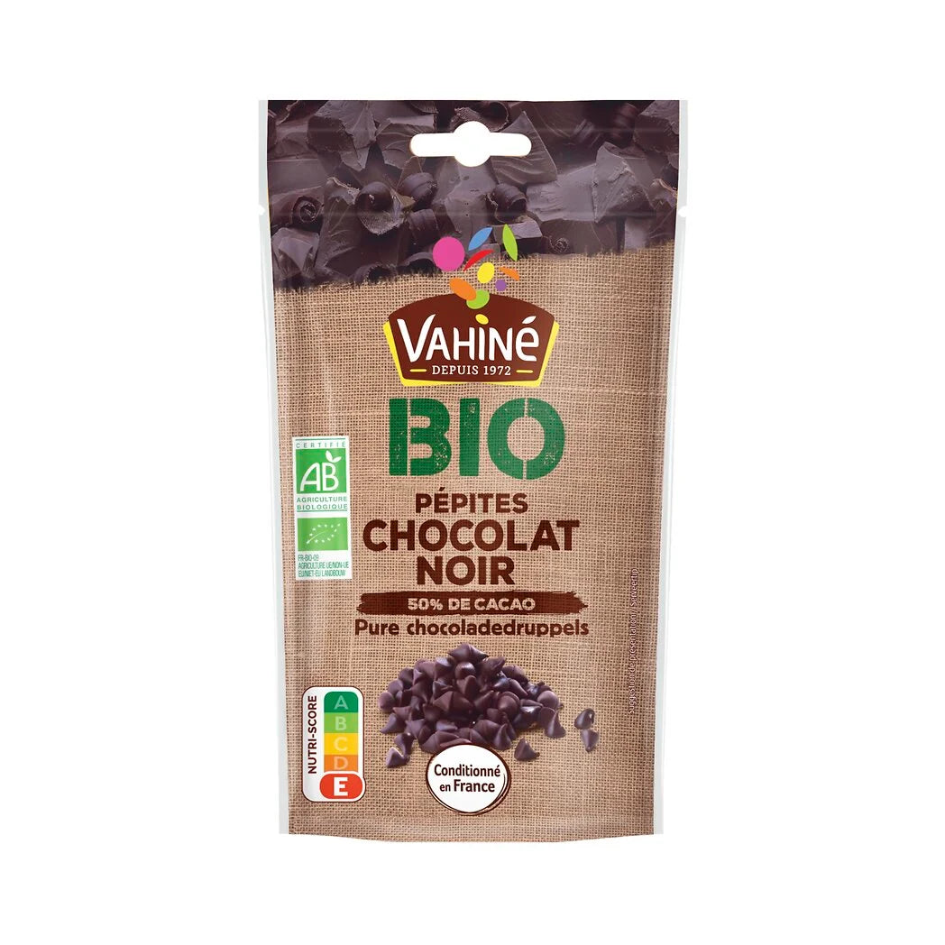 VAHINE Bio-Zartbitterschokoladen-Stückchen 100g – Fairtrade Backschokolade