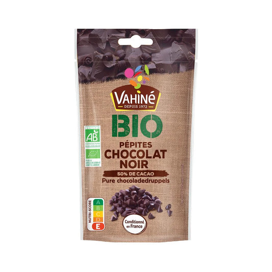 VAHINE Bio-Zartbitterschokoladen-Stückchen 100g – Fairtrade Backschokolade