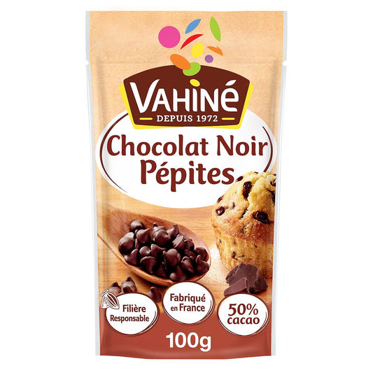 VAHINE Zartbitter Schokoladenstückchen 100g – Ideal für Kekse & Muffins