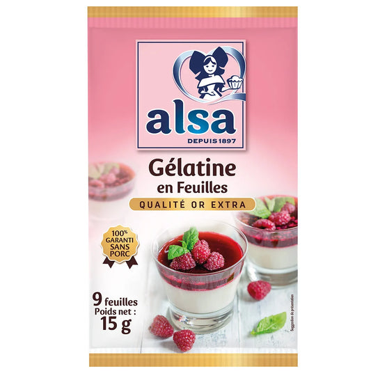 ALSA Gelatina en hojas x9 15g