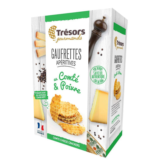 Petiscos de Waffle Salgado TRESORS GOURMANDS Comté & Pimenta - 60g