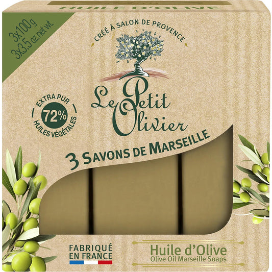 LE PETIT OLIVIER Marseille Olive Soaps 3 x 100g