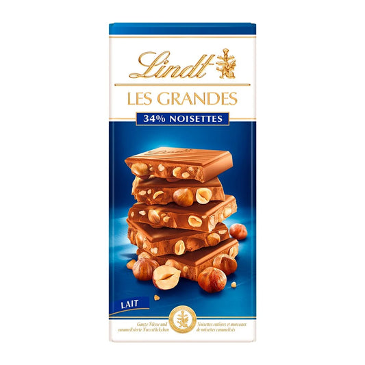 LINDT Les Grandes - 34% Milk Chocolate with Hazelnuts 150g