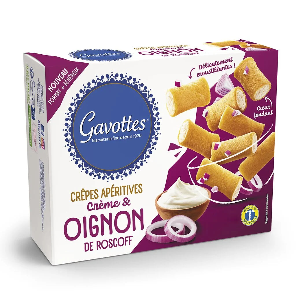 Petiscos de Crêpes Salgados GAVOTTES Creme e Cebola de Roscoff 80g
