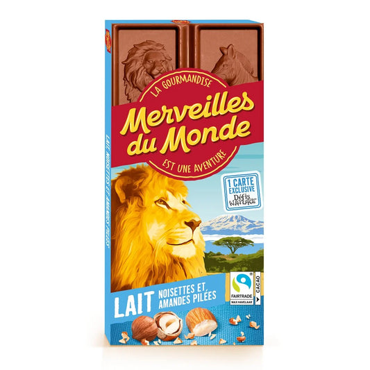 MERVEILLES DU MONDE Milk Chocolate with Hazelnuts and Almonds 100g